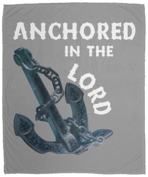 Anchored In The Lord Cozy Plush Fleece Blanket - White