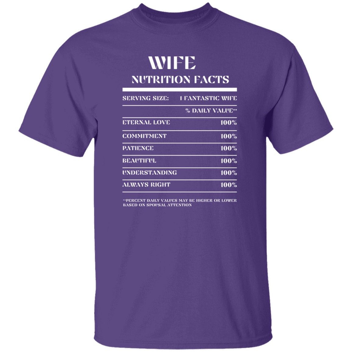 Nutrition Facts T-Shirt SS - Wife - White