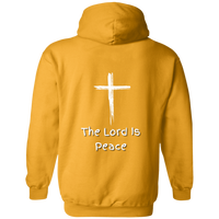 Jehovah Shalom Pullover Hoodie Front & Back - White