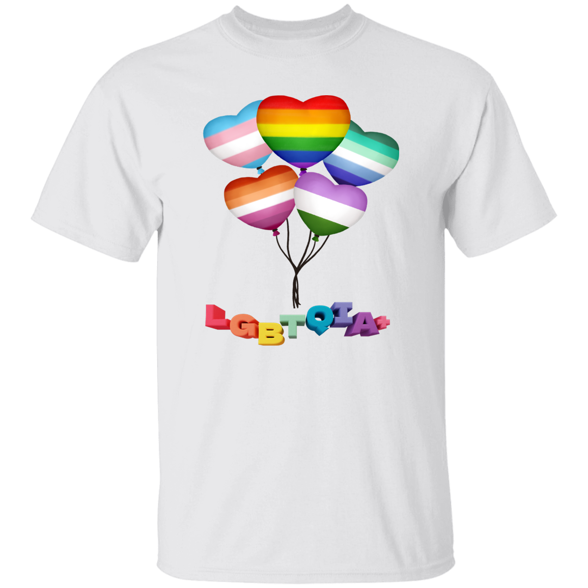 Pride Heart Balloons Short Sleeve Shirt