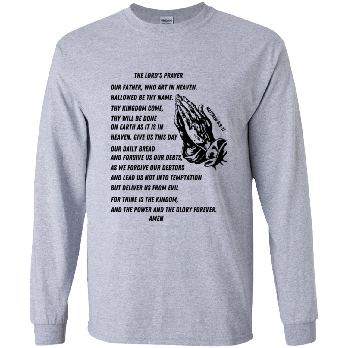 Lord's Prayer Youth Long Sleeve - Black