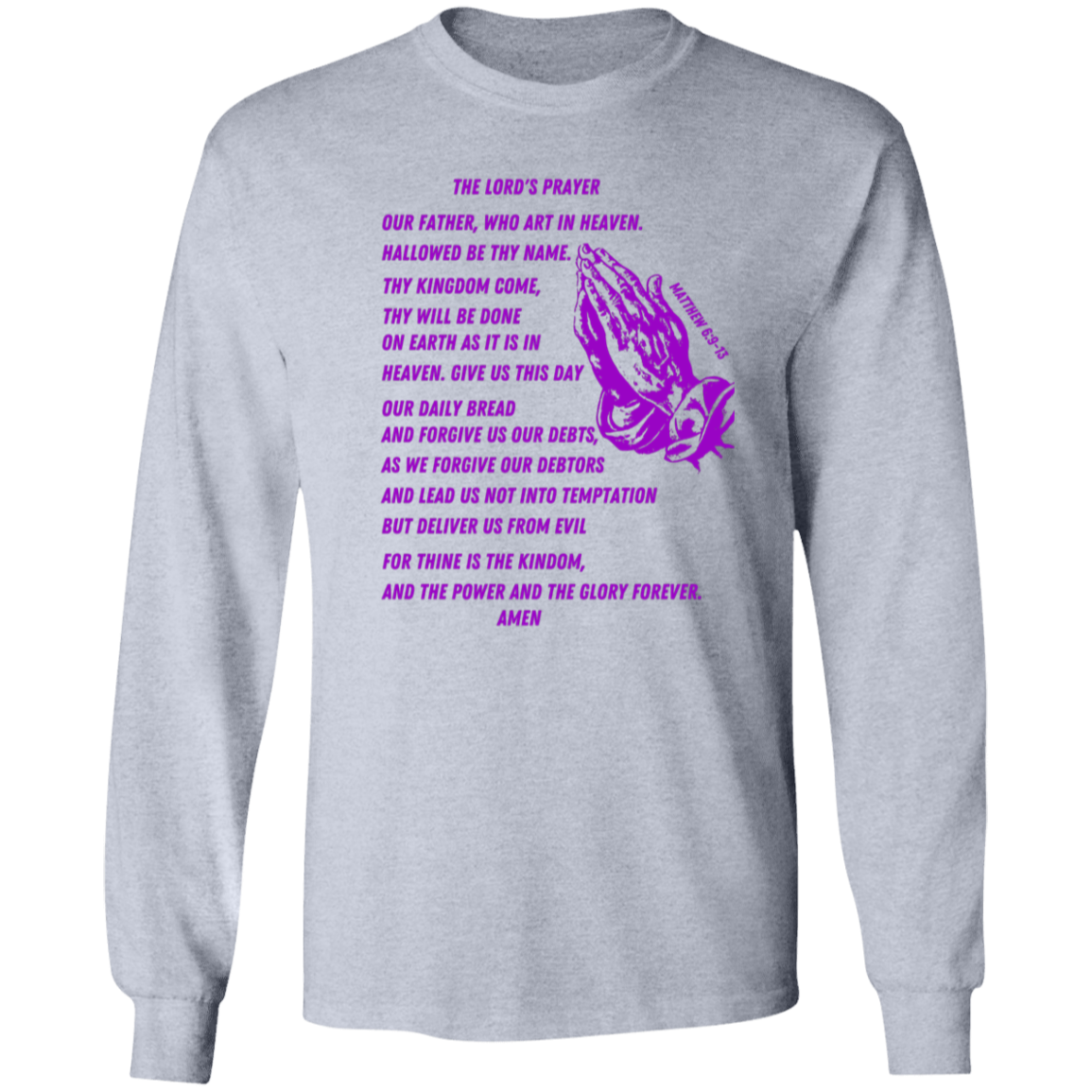 Lord's Prayer Long Sleeve T-shirt Purple