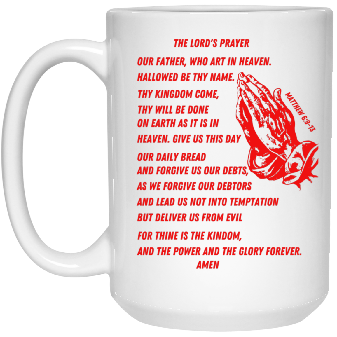 Lord's Prayer Mug Red