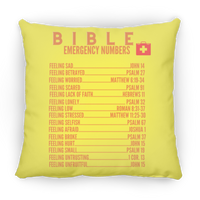 Emergency Bible Numbers Christian Pillow Orange