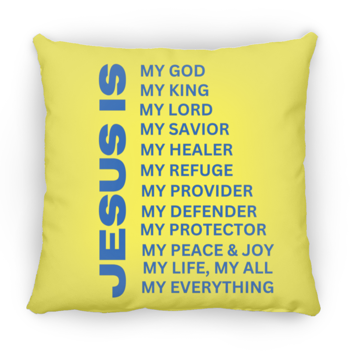 Jesus Is Christian Pillow Blue