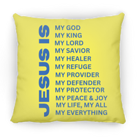 Jesus Is Christian Pillow Blue