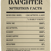 Nutrition Facts Daughter Cozy Plush Fleece Blanket - Black