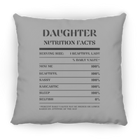 Nutrition Facts Pillow - Daughter - Black