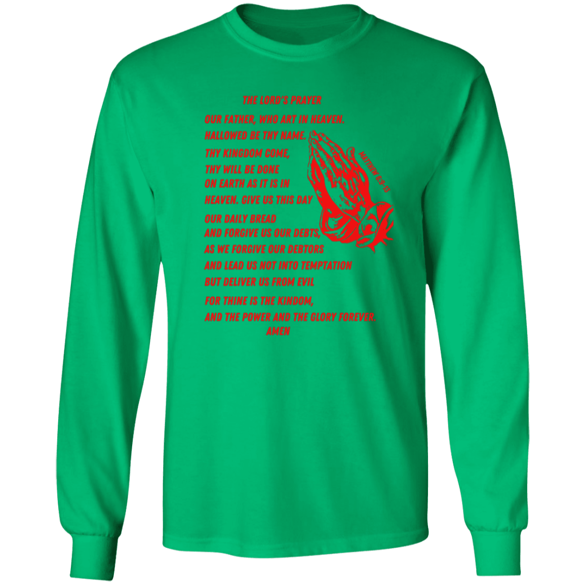 Lord's Prayer Long Sleeve T-shirt Red