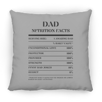 Nutrition Facts Pillow - Dad - Black