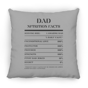 Nutrition Facts Pillow - Dad - Black