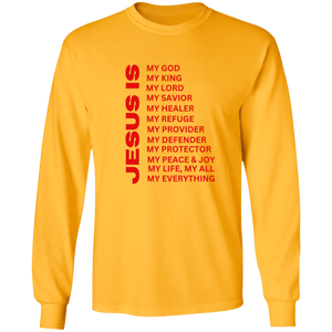 Jesus Is Christian T-Shirt - Long Sleeve Red