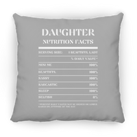 Nutrition Facts Pillow - Daughter - White