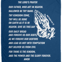 Lord's Prayer Cozy Plush Fleece Blanket - White