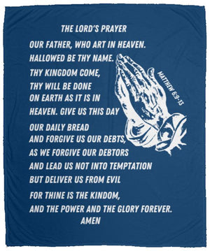 Lord's Prayer Cozy Plush Fleece Blanket - White