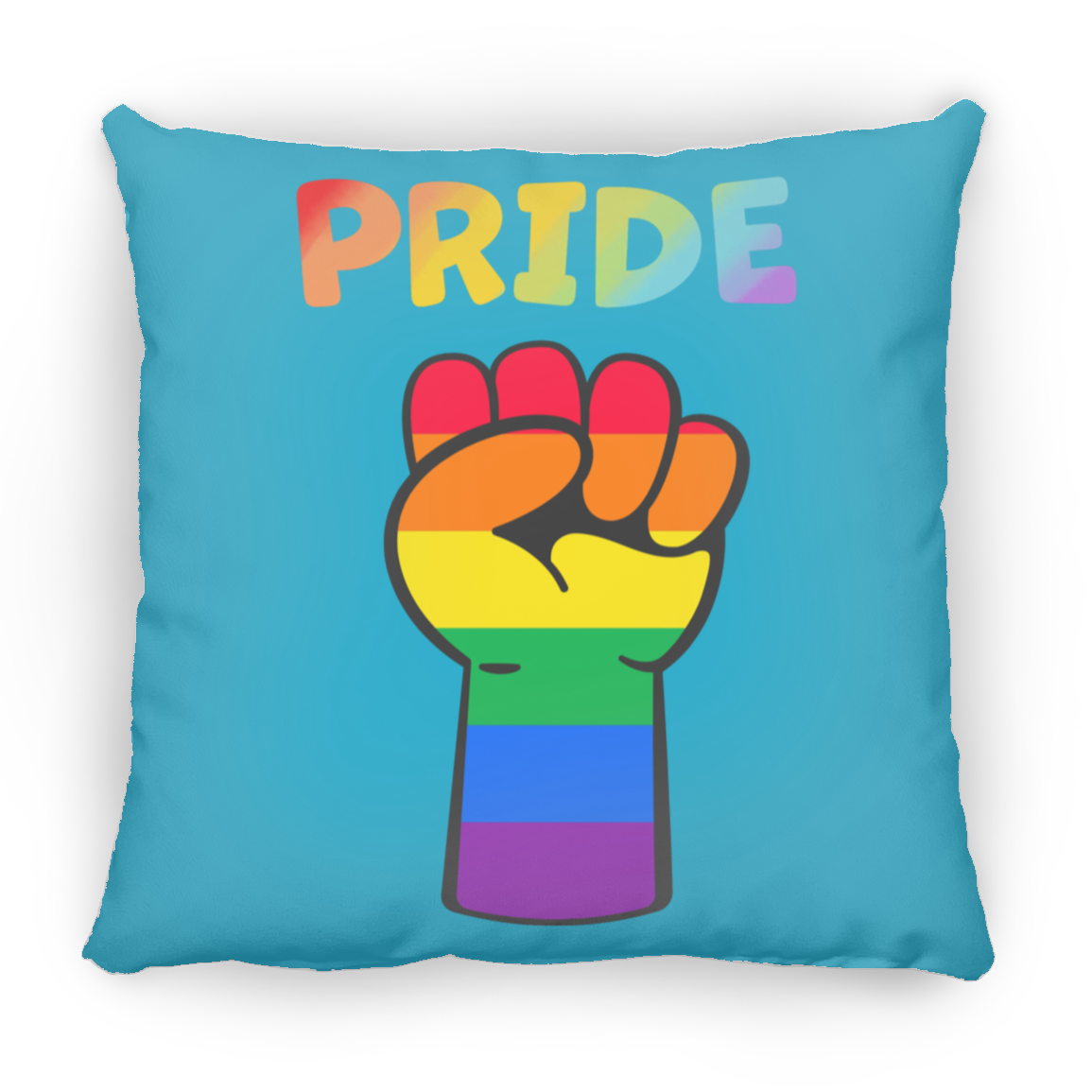 Rainbow Pride Fist Sqaure Pillow