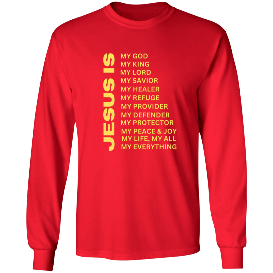 Jesus Is Christian T-Shirt - Long Sleeve Gold