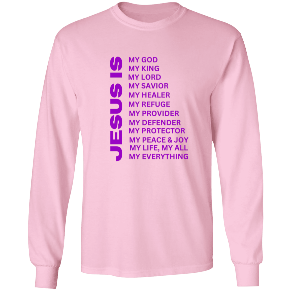 Jesus Is Christian T-Shirt - Long Sleeve Purple