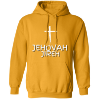 Jehovah Jireh Pullover Hoodie Front & Back - White