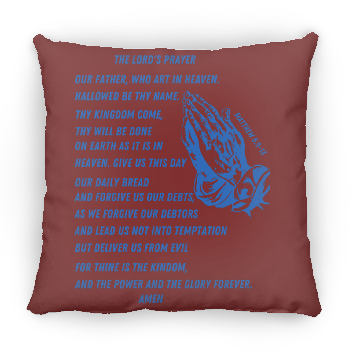 Lord's Prayer Pillow Blue