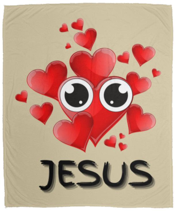 Eye Love Jesus Cozy Plush Fleece Blanket