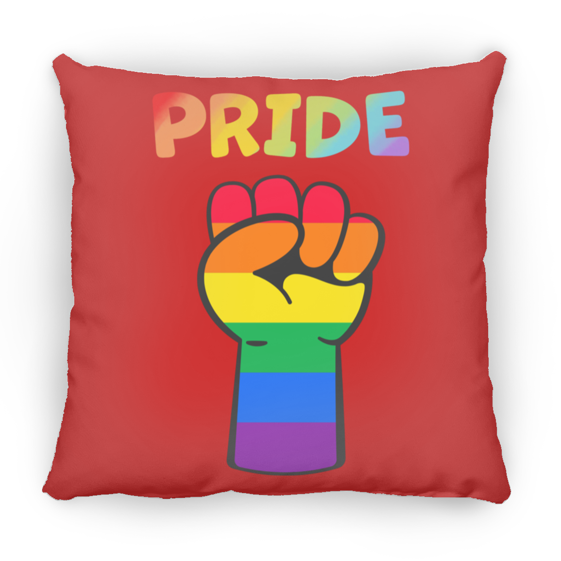 Rainbow Pride Fist Sqaure Pillow