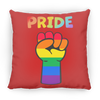 Load image into Gallery viewer, Rainbow Pride Fist Sqaure Pillow