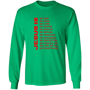 Jesus Is Christian T-Shirt - Long Sleeve Red