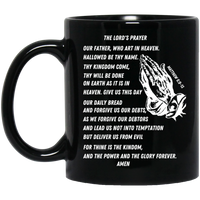 Lord's Prayer Black Mug