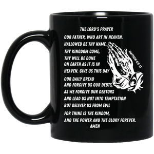 Lord's Prayer Black Mug