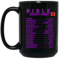 Emergency Bible Numbers Christian Mug Purple