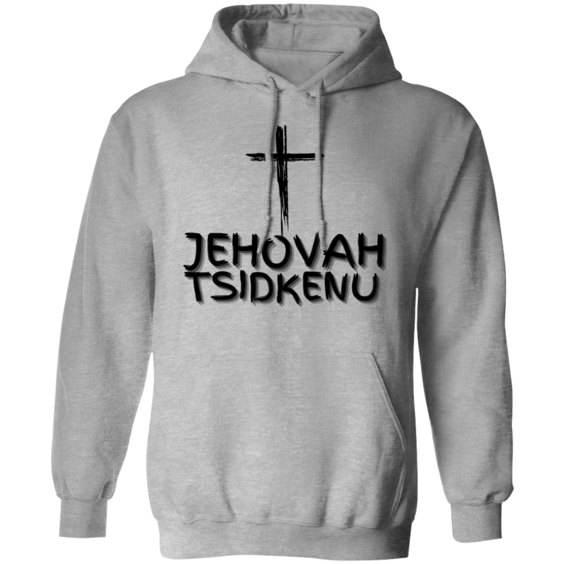 Jehovah Tsidkenu Pullover Hoodie Front & Back - Black
