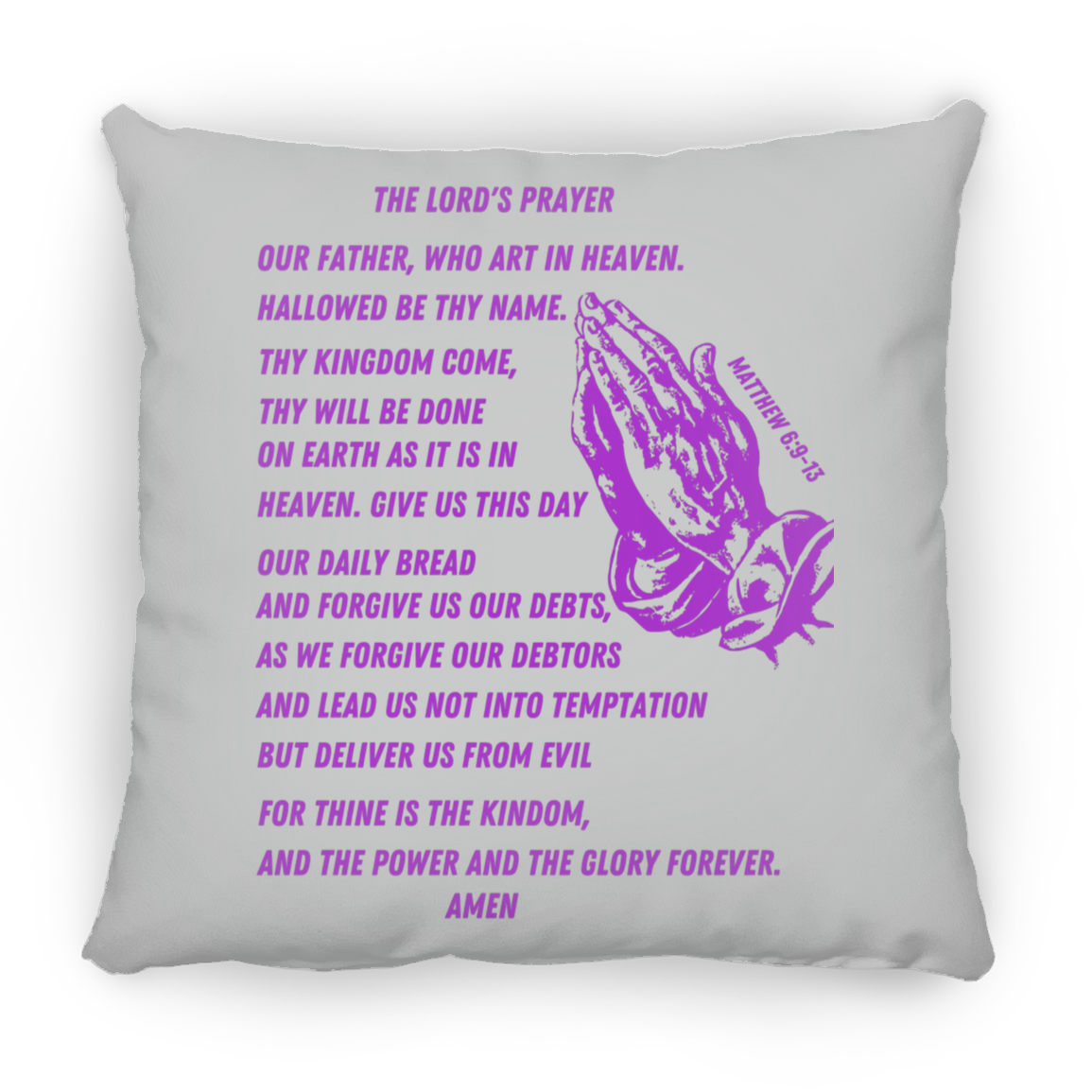 Lord's Prayer Pillow Purple