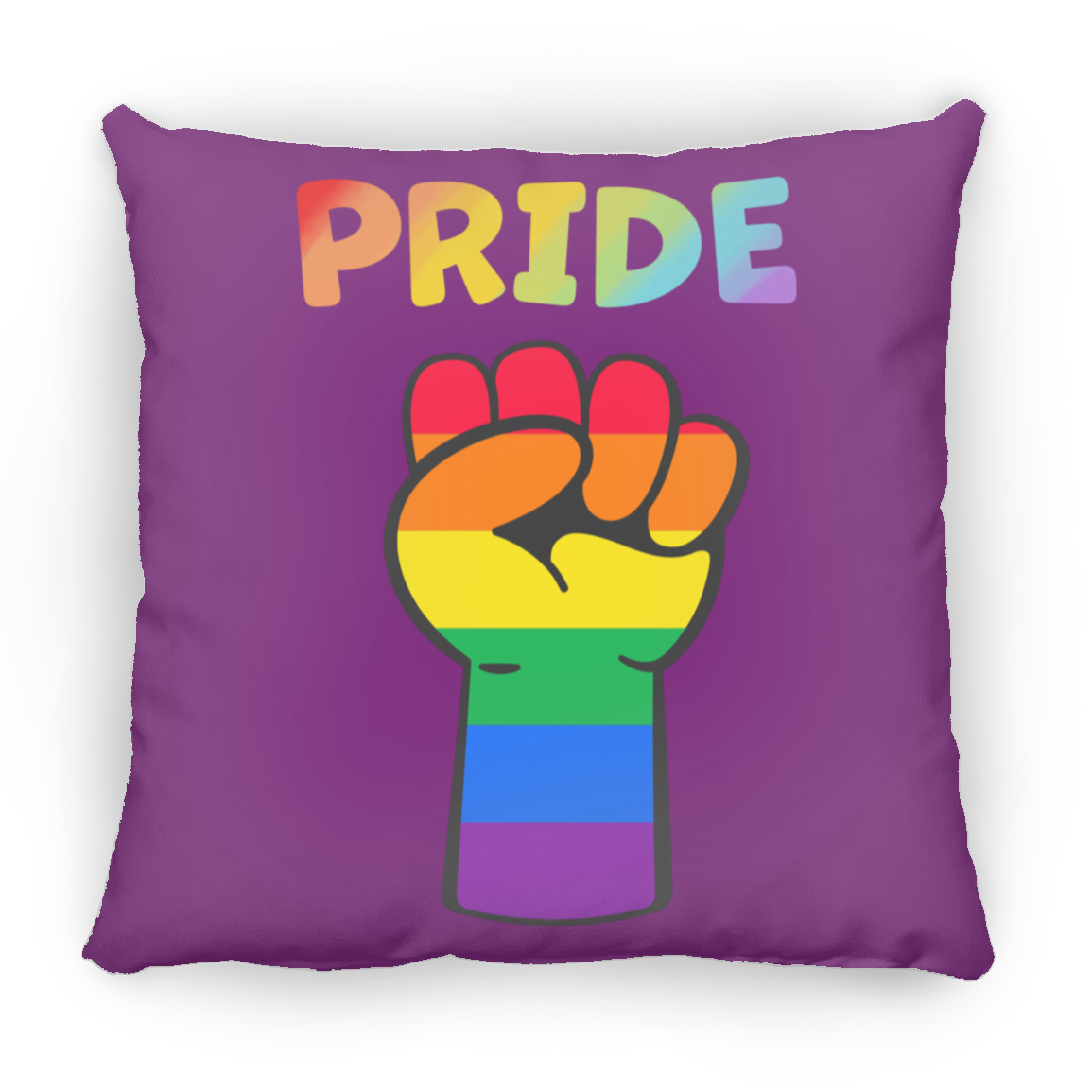 Rainbow Pride Fist Sqaure Pillow