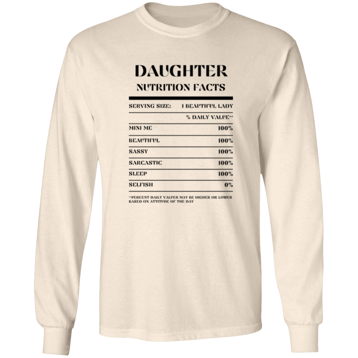 Nutrition Facts T-Shirt LS - Daughter - Black