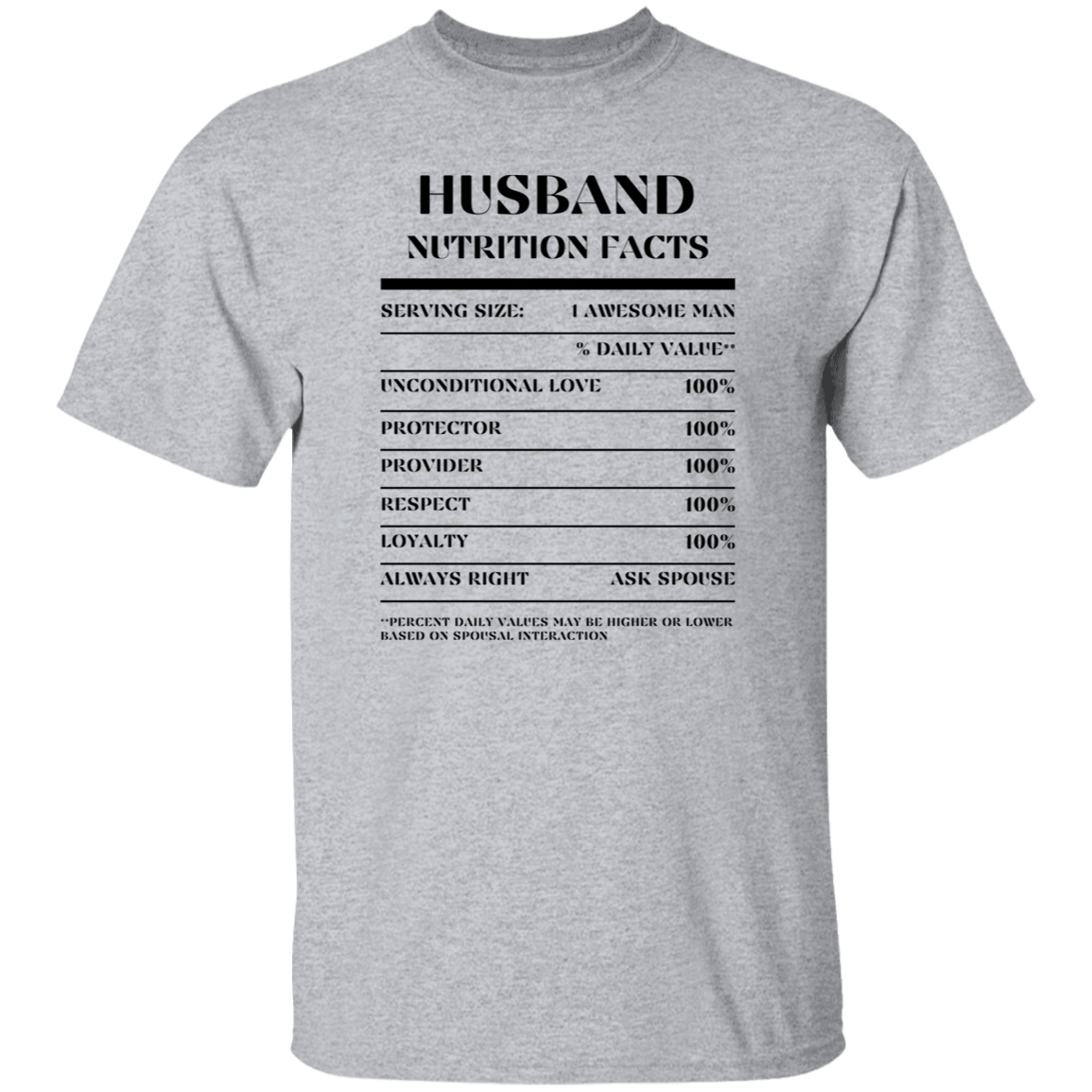 Nutrition Facts T-Shirt SS - Husband - Black