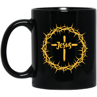 Jesus Crown Black Mug