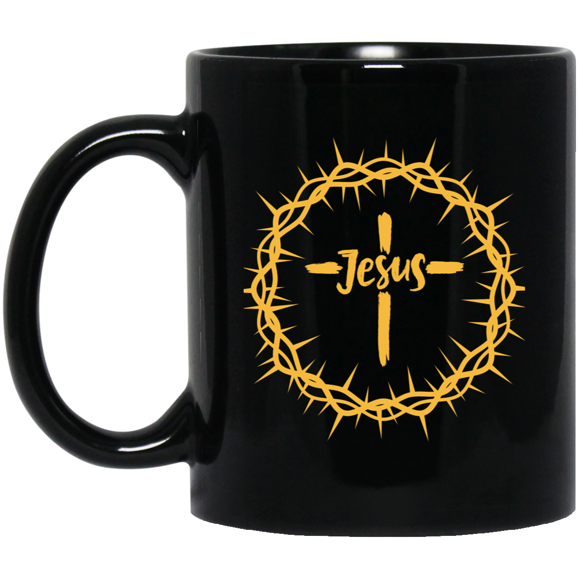 Jesus Crown Black Mug