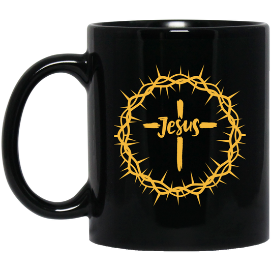 Jesus Crown Black Mug