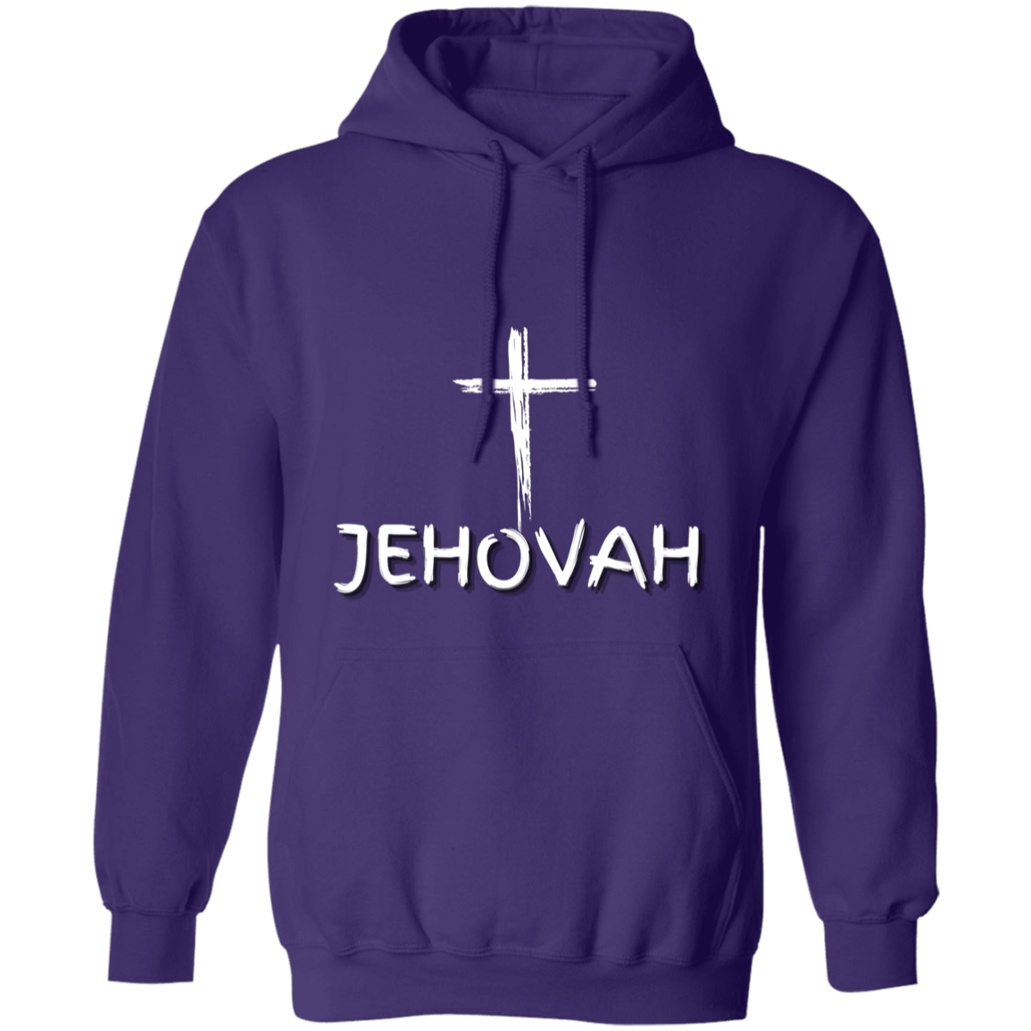 Jehovah Pullover Hoodie Front & Back - White