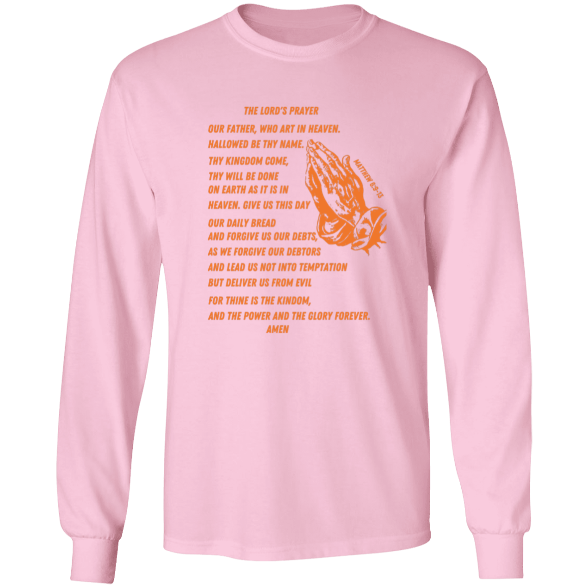 Lord's Prayer Long Sleeve T-shirt Orange