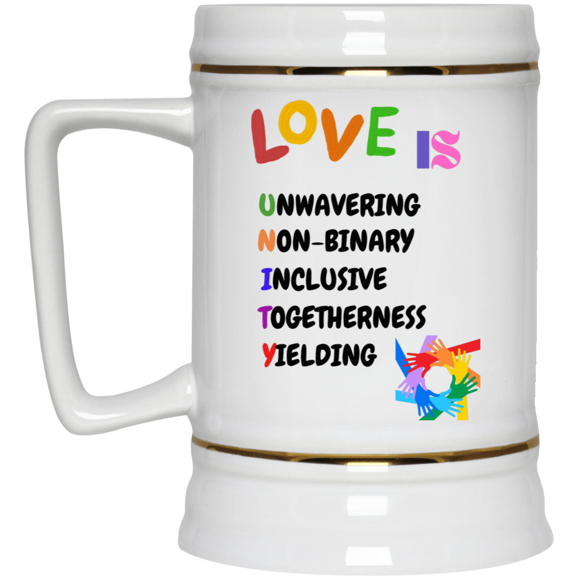 Love is Unity Beer Stein 22oz.