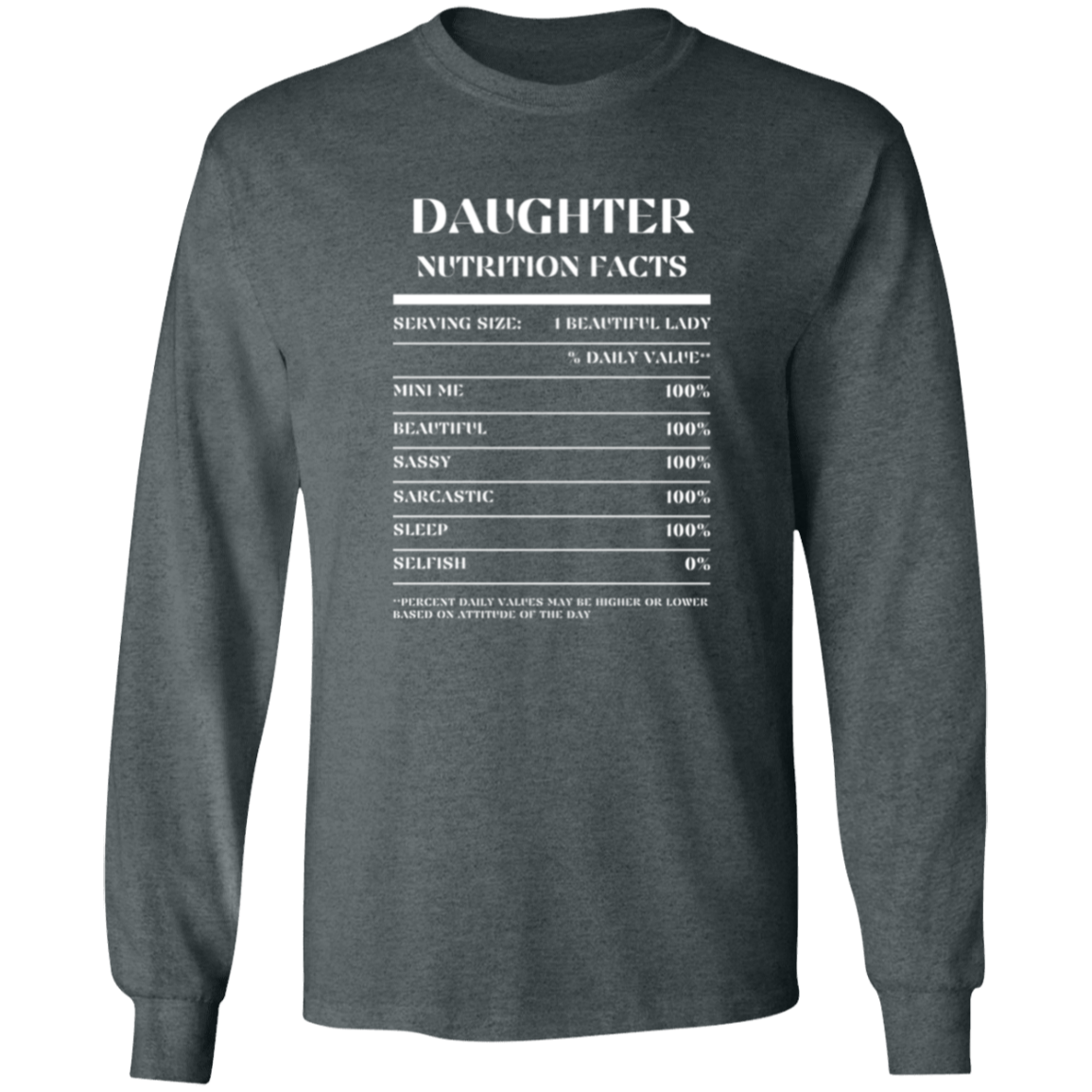 Nutrition Facts T-Shirt LS - Daughter - White