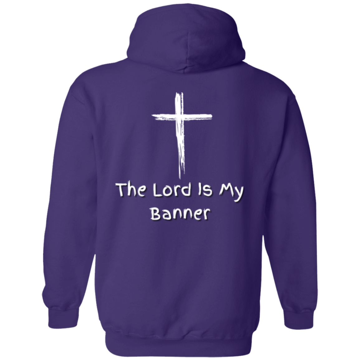 Jehovah Nissi Pullover Hoodie Front & Back - White