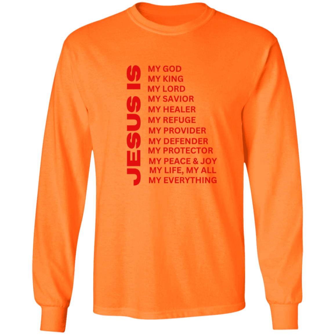 Jesus Is Christian T-Shirt - Long Sleeve Red