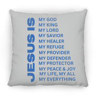 Jesus Is Christian Pillow Blue
