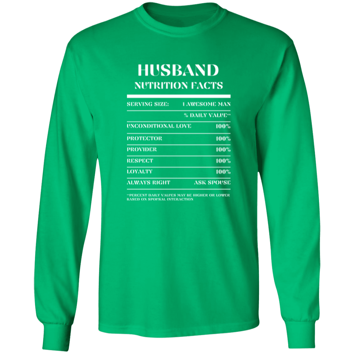 Nutrition Facts T-Shirt LS - Husband - White