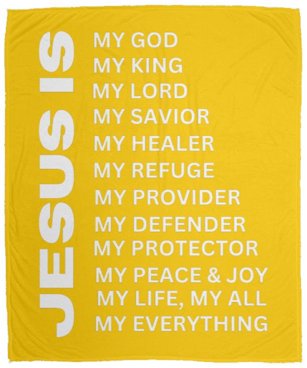 Jesus Is Cozy Plush Fleece Blanket - White