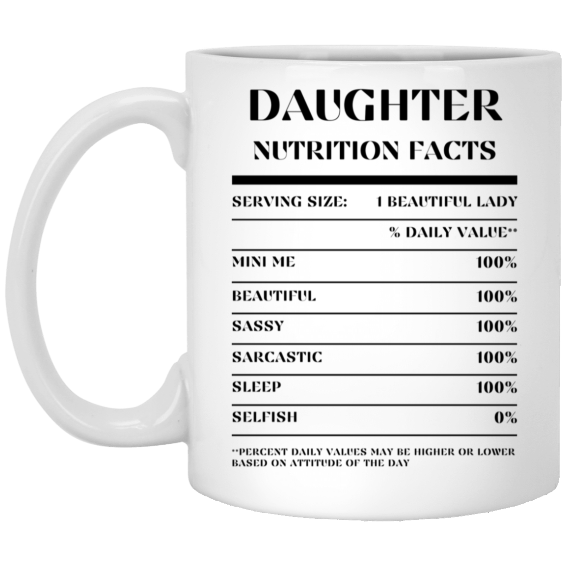 Nutrition Facts Mug - Daughter