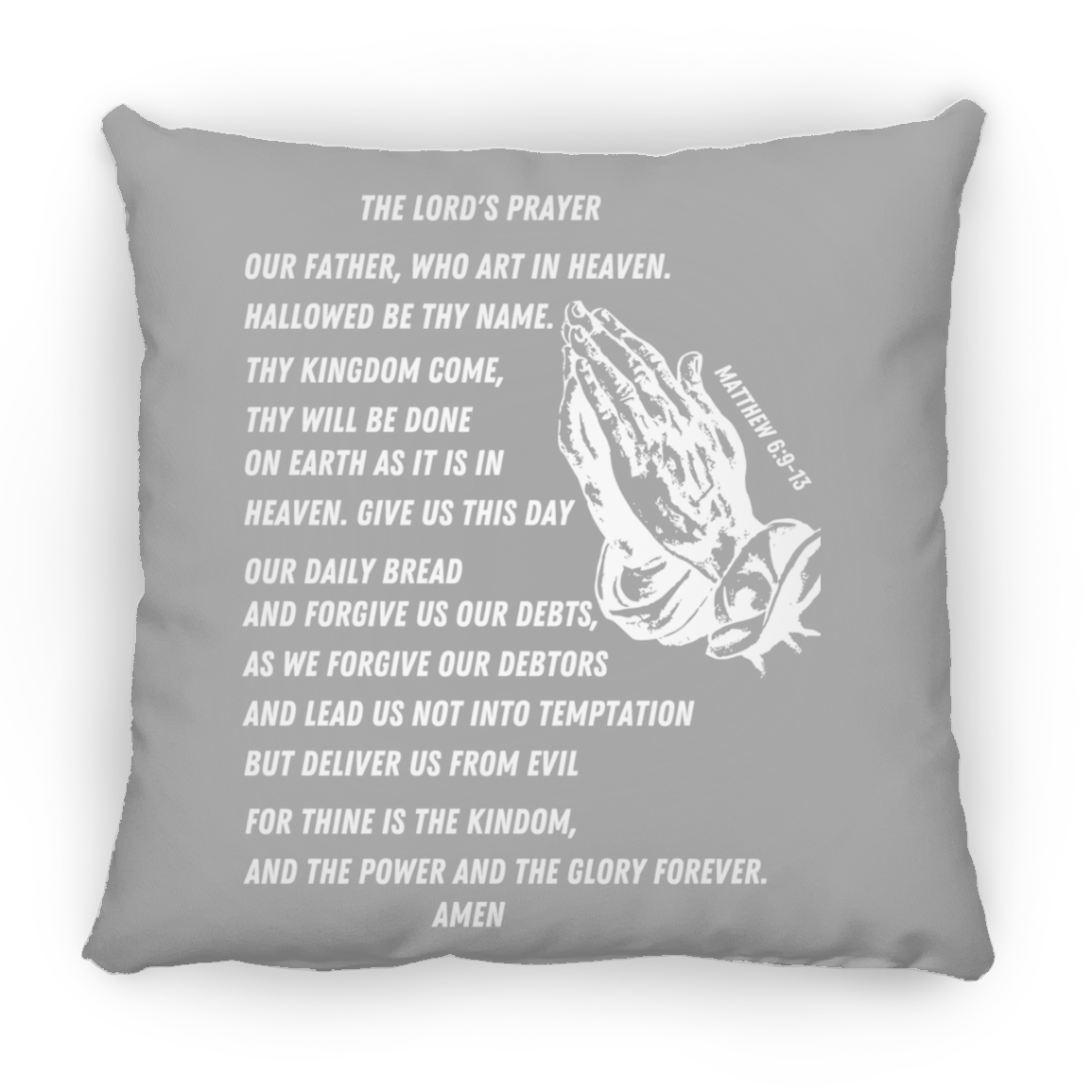 Lord's Prayer White Pillow